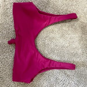 Magenta tie bikini top